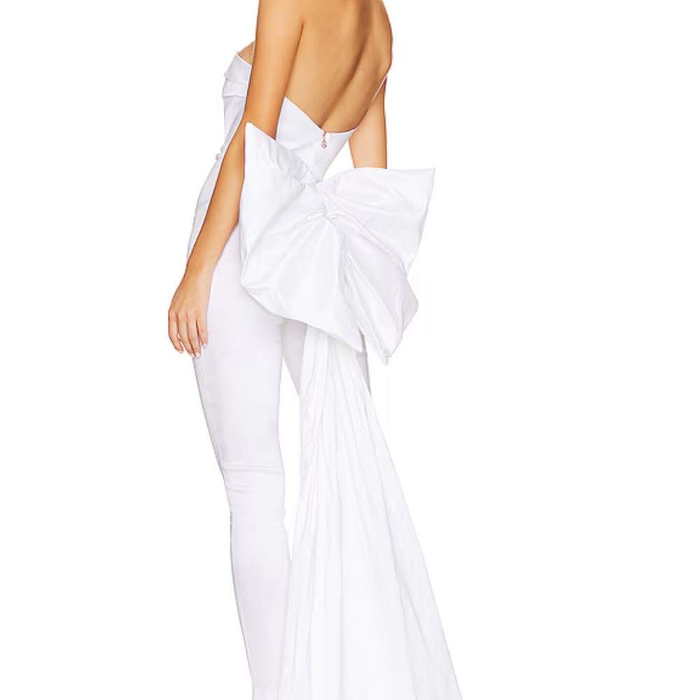 Nookie Reese Jumpsuit in White Strapless Jumpsuit